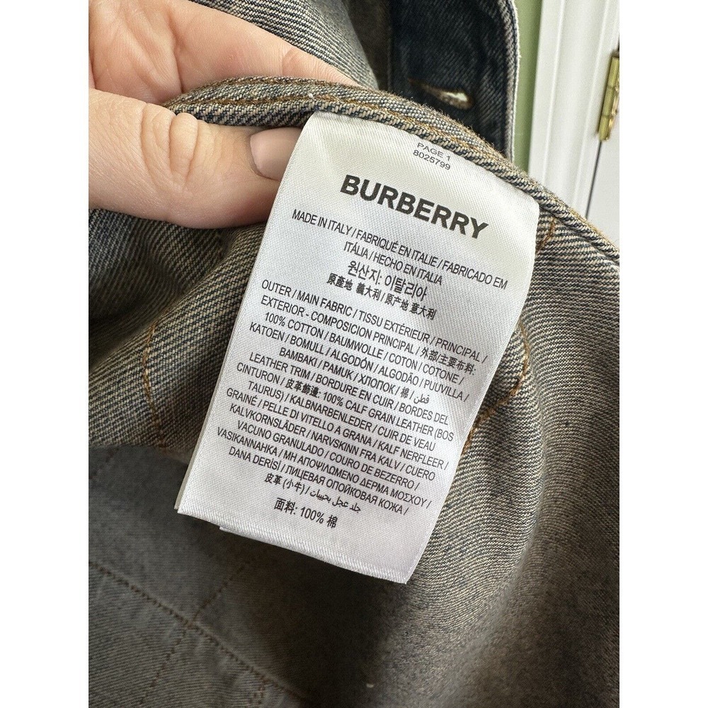 Burberry Mens Denim Jacket Oversized Jean Italy Size 46 Shacket Large Carpenter - Picture 14 of 16